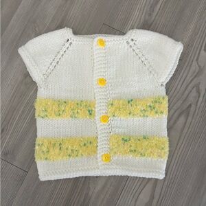 White and Yellow Button Down Shirt